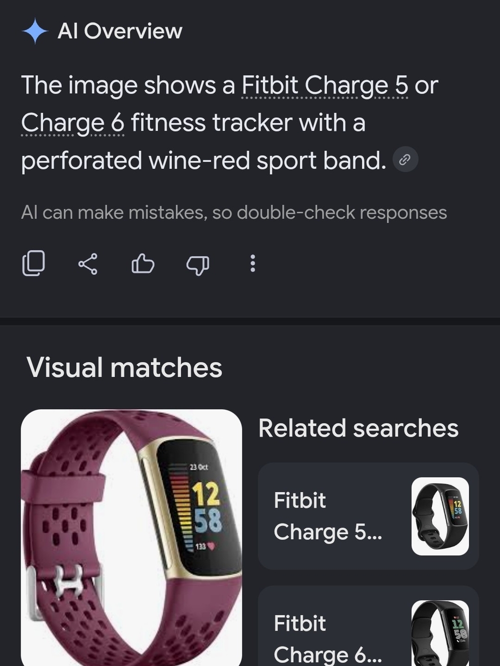 Fitbit Charge 5/6 Wine-Red Perforated Sport Band